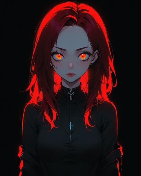 06169-879731754-_lora_g0th1cXL_0.75_ g0th1cxl, goth, woman, red hair, neon, glowing.png